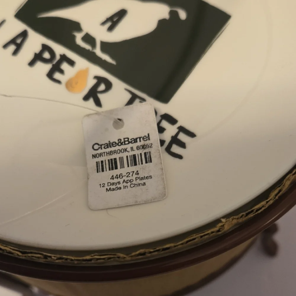 Crate&Barrel Ceramic Basket with Pear Design